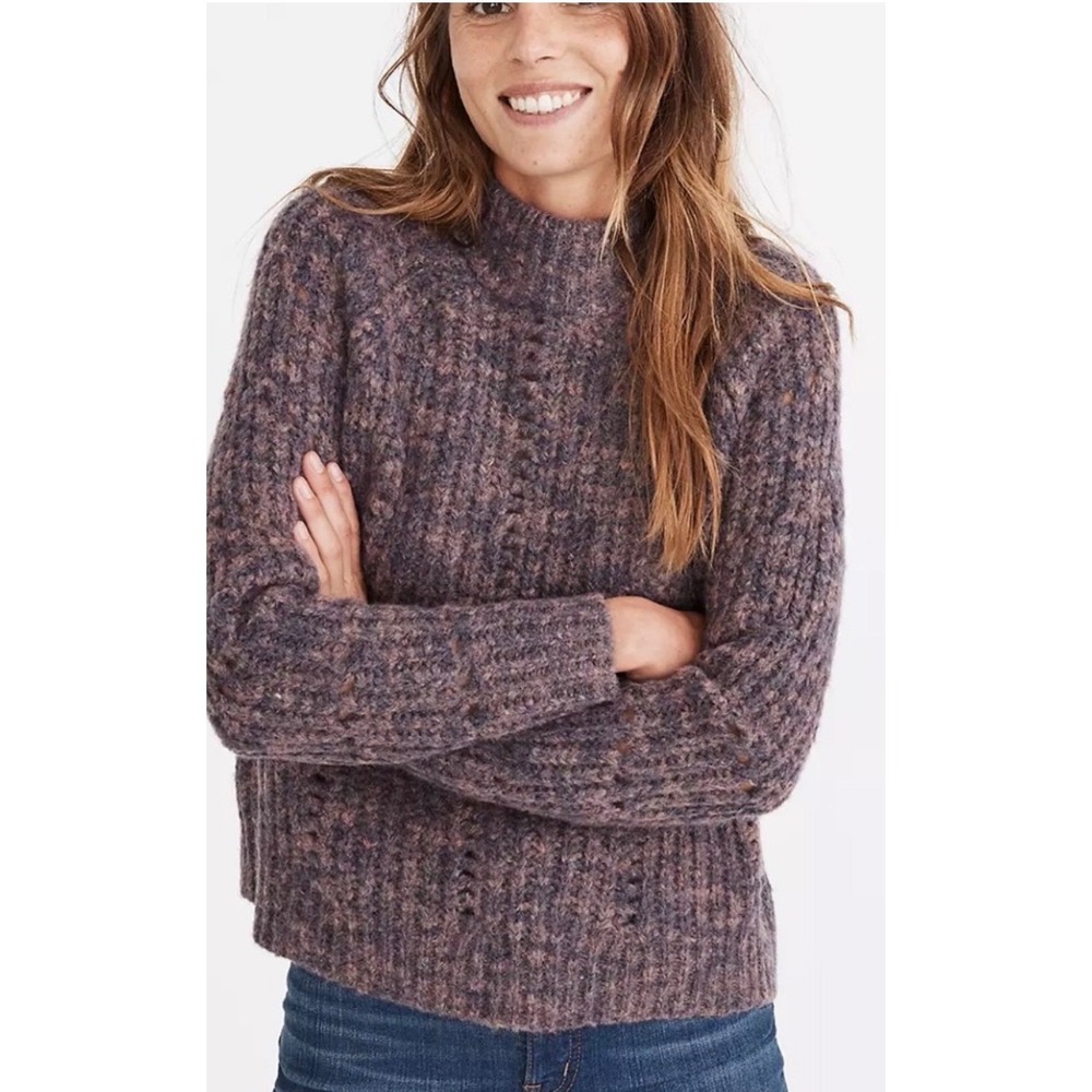 Madewell Pointelle Mockneck Pullover Sweater Size Medium‎